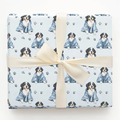 Spa Day with the Bernese Mountain Dogs - Gift Wrap for Christmas, Holidays Wrapping Paper, Christmas Wrapping Paper