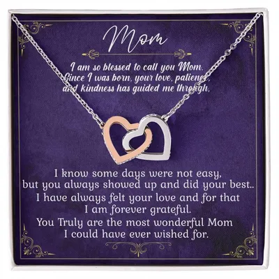 Mom I Am So Blessed Limited Edition Interlocking Hearts Necklace
