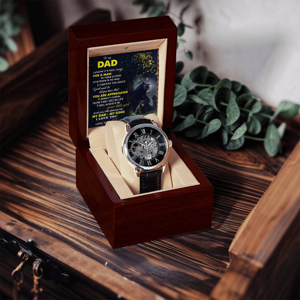 Men's Openwork Watch  To My Dad. Love Your Daughter