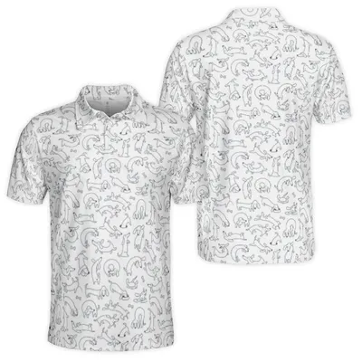 Mens Dachshund Dog Polo Golf Polo Shirt For Men, Men'S Golf Short Sleeve Polo Shirt, Hotdog Aloha Hawaiian Polo Polo Shirt For Men