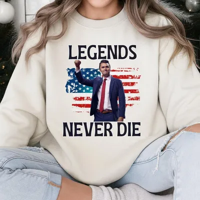 New Collection Legends Never Die Sweatshirt American Flag Tribute Sweatshirt  Patriotic Rip Memorial