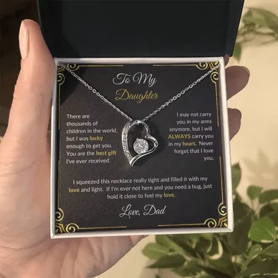 To My Daughter - Lucky Enough To Get You - Forever Love Necklace (From Dad)