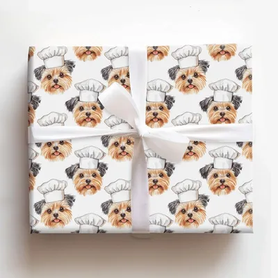 Cooking with the Yorkies - Gift Wrap for Christmas, Holidays Wrapping Paper, Christmas Wrapping Paper