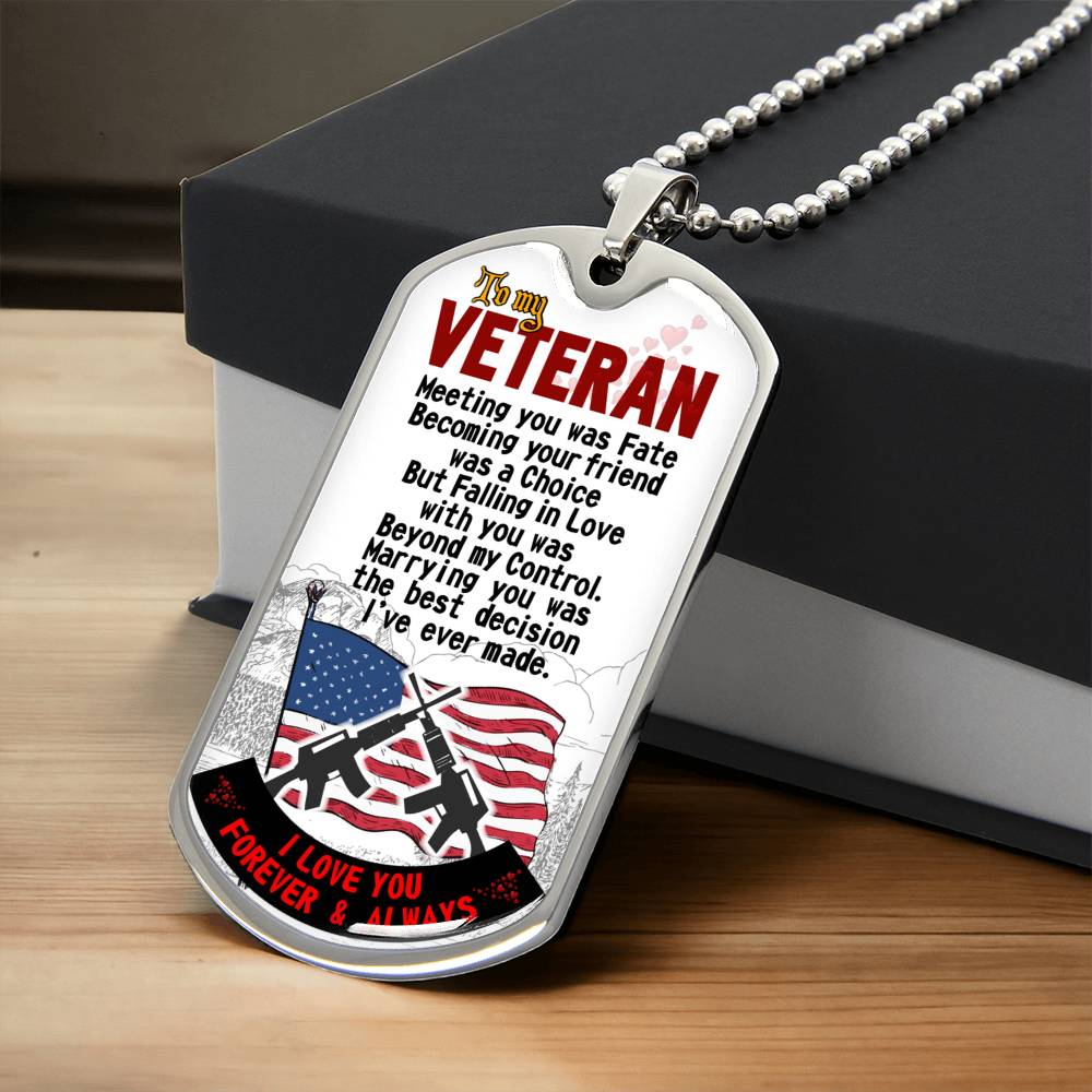Veteran Profession - Veteran Husband Gift - Gift From Wife - Veteran's Wife - Veteran Jobs - Veteran Husband Birthday Gift - Army Tag Necklace, Dog Tag