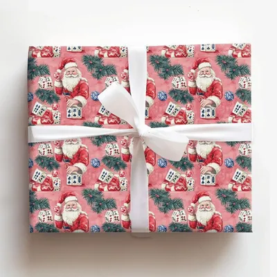 Santa's Risky Business - Gift Wrap for Christmas, Holidays Wrapping Paper, Christmas Wrapping Paper