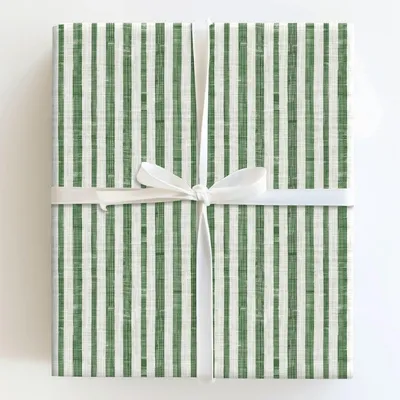 Sage Stripes - Gift Wrap for Christmas, Holidays Wrapping Paper, Christmas Wrapping Paper