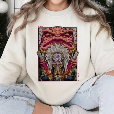 Jiraiya Oversized Sweatshirt, Naruto Oversized Sweatshirt, Anime Sweatshirt, Vintage Sweatshirt Sweatshirt Sweatshirt, Streetwear Graphic Sweatshirt