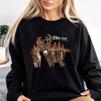 Brown Vintage 90s Sweatshirt With Deer Graphic Wildlife, Wildlife Sweatshirt, For Men And Women Sweatshirt