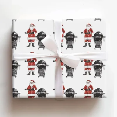 Sleigh Bells and Smokers - Gift Wrap for Christmas, Holidays Wrapping Paper, Christmas Wrapping Paper