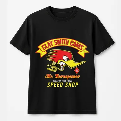 Clay Smith Cams Speed Shop T-Shirt & T-Shirt – Double-Sided Classic Racing Graphic Apparel, Unisex Car Lover Outfit For Men And Women