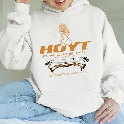 2025 Hoyt Archery Sexy Girl Bowhunting Hoodie, Gift For Bowhunting Lovers, Unisex Short Sleeve Casual 100% Cotton, Gifts For Women And For Men