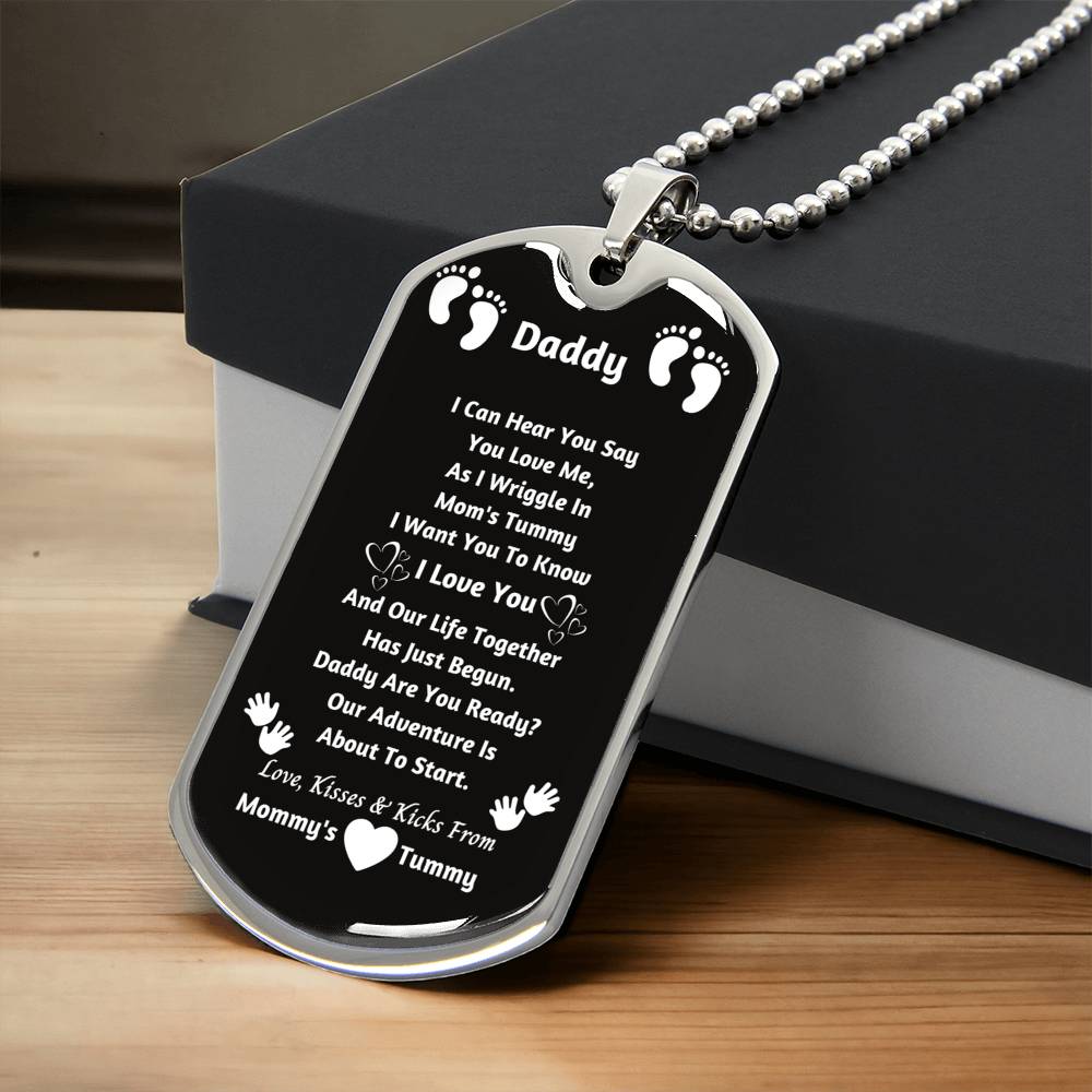 Daddy- Our Adventure Is About To Start - Army Tag Necklace, Dog Tag