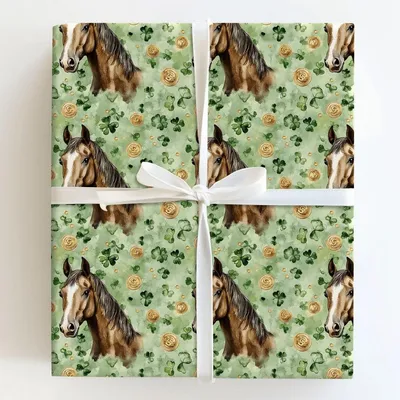 Golden with the Missouri Fox Trotter - Gift Wrap for Christmas, Holidays Wrapping Paper, Christmas Wrapping Paper