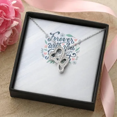 Forever With You Sounds Perfect Double Hearts Necklace
