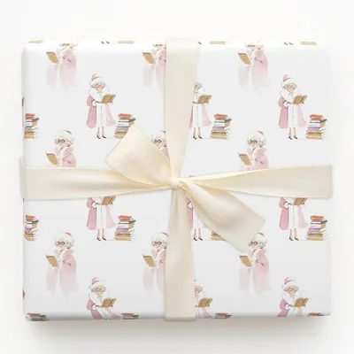 Bookish Claus - Gift Wrap for Christmas, Holidays Wrapping Paper, Christmas Wrapping Paper