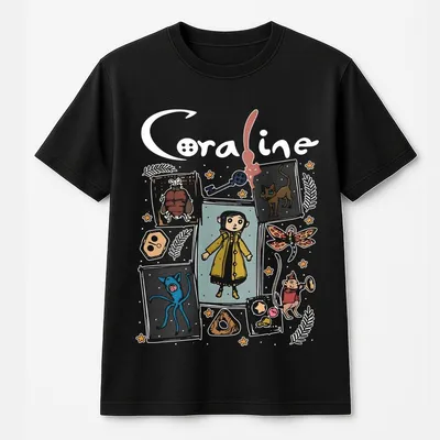 Coraline Doll Graphic T-Shirt Cozy T-Shirt For Fans Of The Iconic Movie, Unisex T-Shirt For Men Women