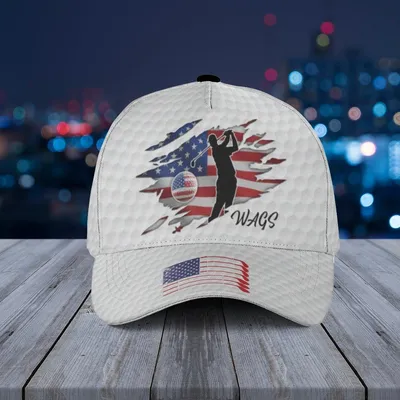 American Flag Golf Baseball Cap Golfer Silhouette Us Flag Golf Club Stripes Hat Baseball Cap