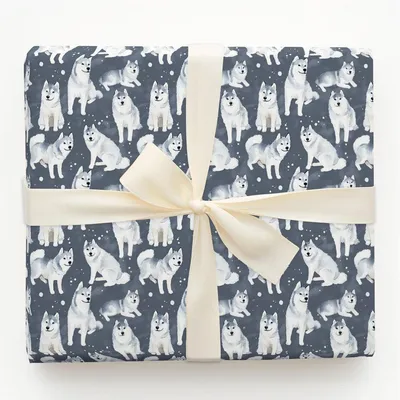 Snow Dog Day - Gift Wrap for Christmas, Holidays Wrapping Paper, Christmas Wrapping Paper