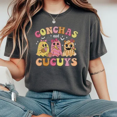 Coquette Mexican Ghost Halloween T-Shirt Cute And Spooky Iron On T-Shirt Halloween Gifts Espooky Vibes T-Shirt