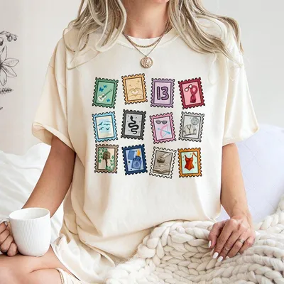 Taylor Swift T-Shirt Eras Stamps T-Shirt Eras T-Shirt Cute Music Symbols Music Fan Gift Fit Cotton Womenswear Casual Ev