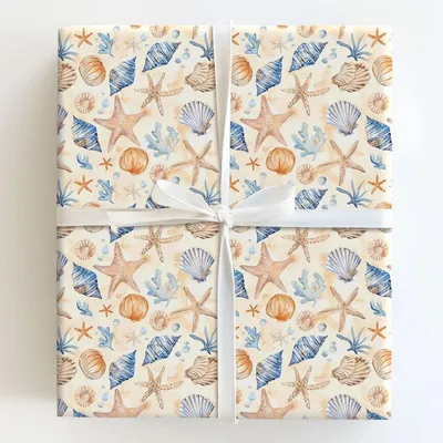 It's a Shell-ebration - Gift Wrap for Christmas, Holidays Wrapping Paper, Christmas Wrapping Paper