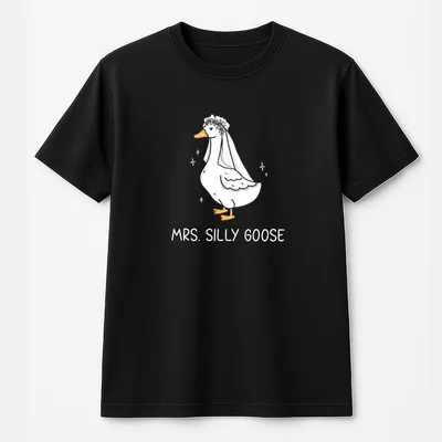Mr And Mrs Silly Goose Colors T-Shirt, Wedding Gift, Bride To Be Funny Goose Lover T-Shirt, Newlywed Gift For Couple, Meaningful Anniversary Gifts