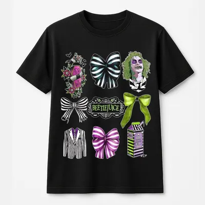 Coquette Beetlejuice Halloween T-Shirt, Beetlejuice Moviie T-Shirt, Never Trust The Living T-Shirt, Beetlejuice Bow T-Shirt, Halloween Stay
