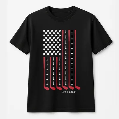 Men'S Vertical Usa Flag Golf Crusher T-Shirt, Goft T-Shirt, Graphic T-Shirt For Men, For Women Classic Sport