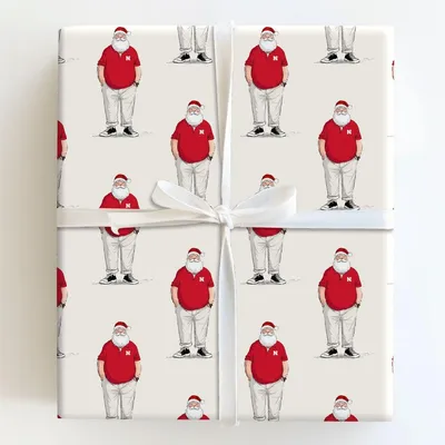 Nebraska Santa Polo - Gift Wrap for Christmas, Holidays Wrapping Paper, Christmas Wrapping Paper
