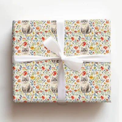 Garden Day with the Siberian - Gift Wrap for Christmas, Holidays Wrapping Paper, Christmas Wrapping Paper