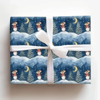 Midnight mouse - Gift Wrap for Christmas, Holidays Wrapping Paper, Christmas Wrapping Paper