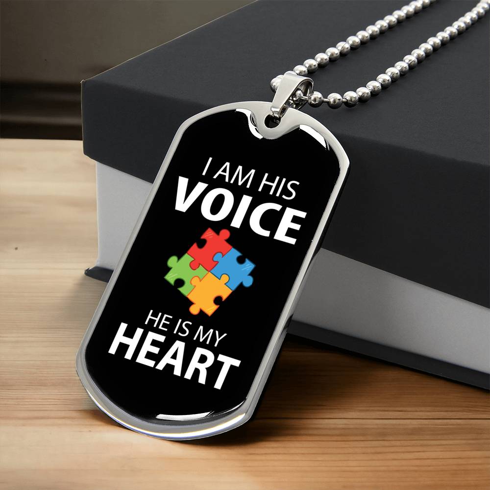 Autism Dad Mom Dog Tag Necklace - Army Tag Necklace, Dog Tag
