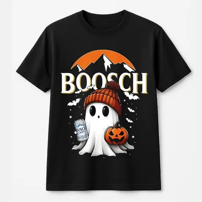 Boosch Light Halloween Cute Boo Boo Ghost Pumpkin T-Shirt, Trendy Halloween Spooky Season Graphic Design Unisex T-Shirt