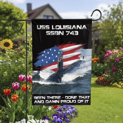 Uss Louisiana Ssbn 743 House Flag Garden Flag, U.S. Navy Submarine Veteran Flag, Gift For Military Service Members And Proud Sailors Vertical Garden Flag