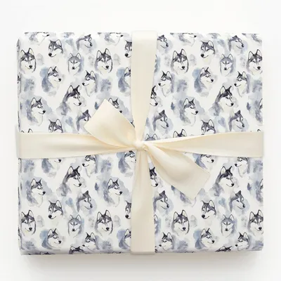 Let's Go Huskies - Gift Wrap for Christmas, Holidays Wrapping Paper, Christmas Wrapping Paper