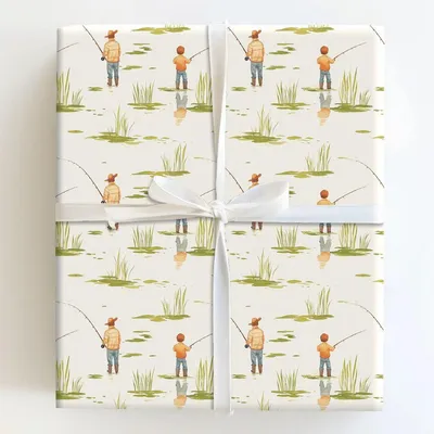 Reeling in the Good Times - Gift Wrap for Christmas, Holidays Wrapping Paper, Christmas Wrapping Paper