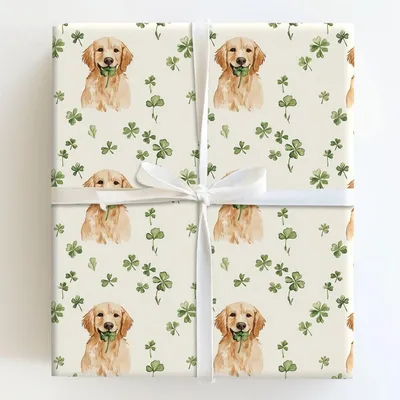 Lucky Pup - Gift Wrap for Christmas, Holidays Wrapping Paper, Christmas Wrapping Paper