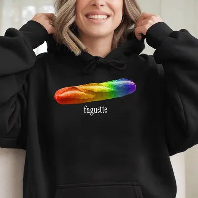 Faguette Lgbt Hoodie Pride Hoodie French Gay Lesbian Joke Hoodie Funny Lgbt Baguette Hoodie Gift For Gay Friend Pride Celebration