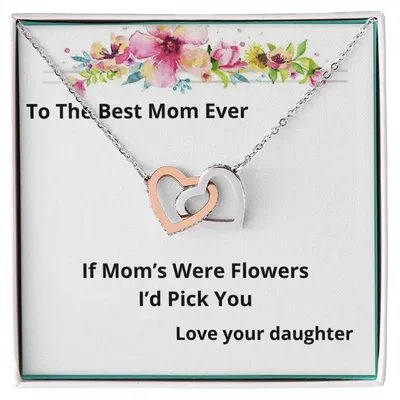 If Mom'S Were Flowers Two Hearts Necklace Interlocking Hearts Necklace