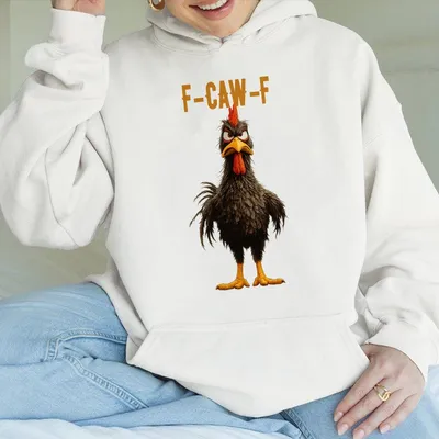 Cotton Unisex Fcawf Black Chicken Funny F Caw F Chicken Hoodie Tops For Men Women Hoodie