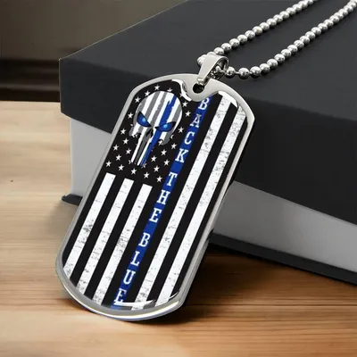 Support Blue Hero - Army Tag Necklace, Dog Tag