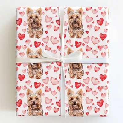 Yorkie Valentine - Gift Wrap for Christmas, Holidays Wrapping Paper, Christmas Wrapping Paper