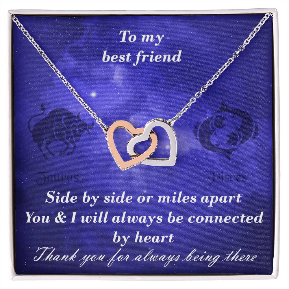 Taurus To Pisces Best Friend Interlocked Hearts Necklace Interlocking Hearts Necklace