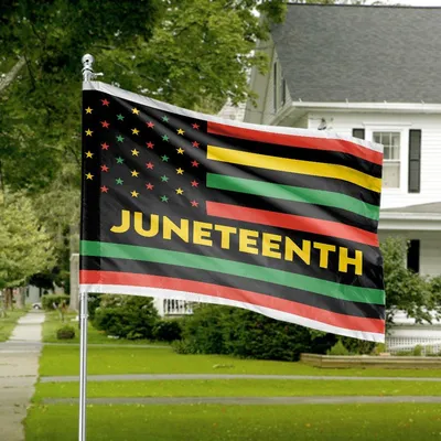 Horizontal House Flag, Juneteenth Liberation Flag Red Yellow Green Black Holiday Horizontal House Flag