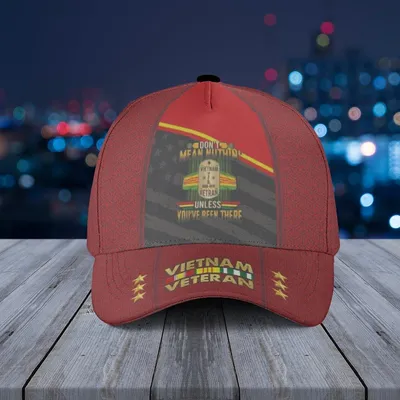 Vietnam Veteran Baseball Cap – 1959–1975 Commemorative Design With Stars & Stripes Baseball Cap