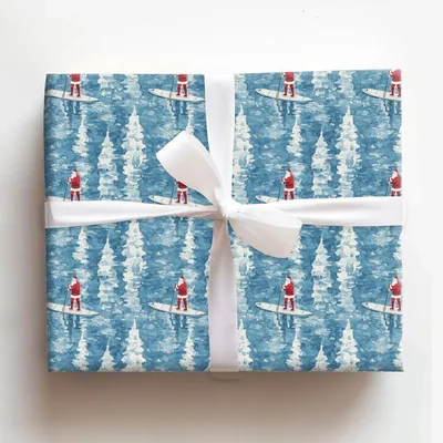 Santa Coastline Cruise - Gift Wrap for Christmas, Holidays Wrapping Paper, Christmas Wrapping Paper