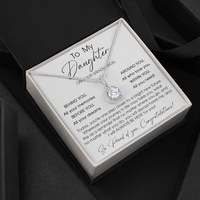 To My Daughter Graduation Necklace, Gift for Daughter from Mom or Dad, Hight School, College Graduation Gift, Class of 2022
