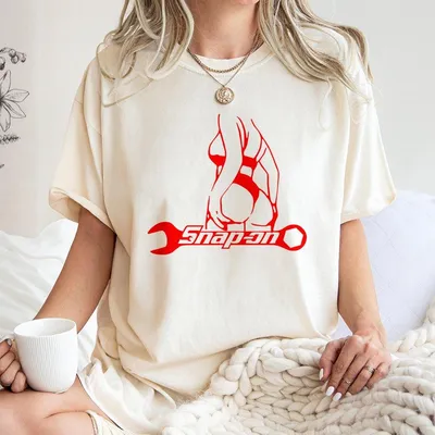Snap On Hot Girl Funny T-Shirt Power Tools T-Shirt Graphic T-Shirt For Unisex Daily