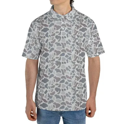 Hidden Arrow Polo Polo Shirt, Camouflage Pebble Pattern, Visual Puzzle Design, Gray Blue Purple Style, Brain Teaser Wear