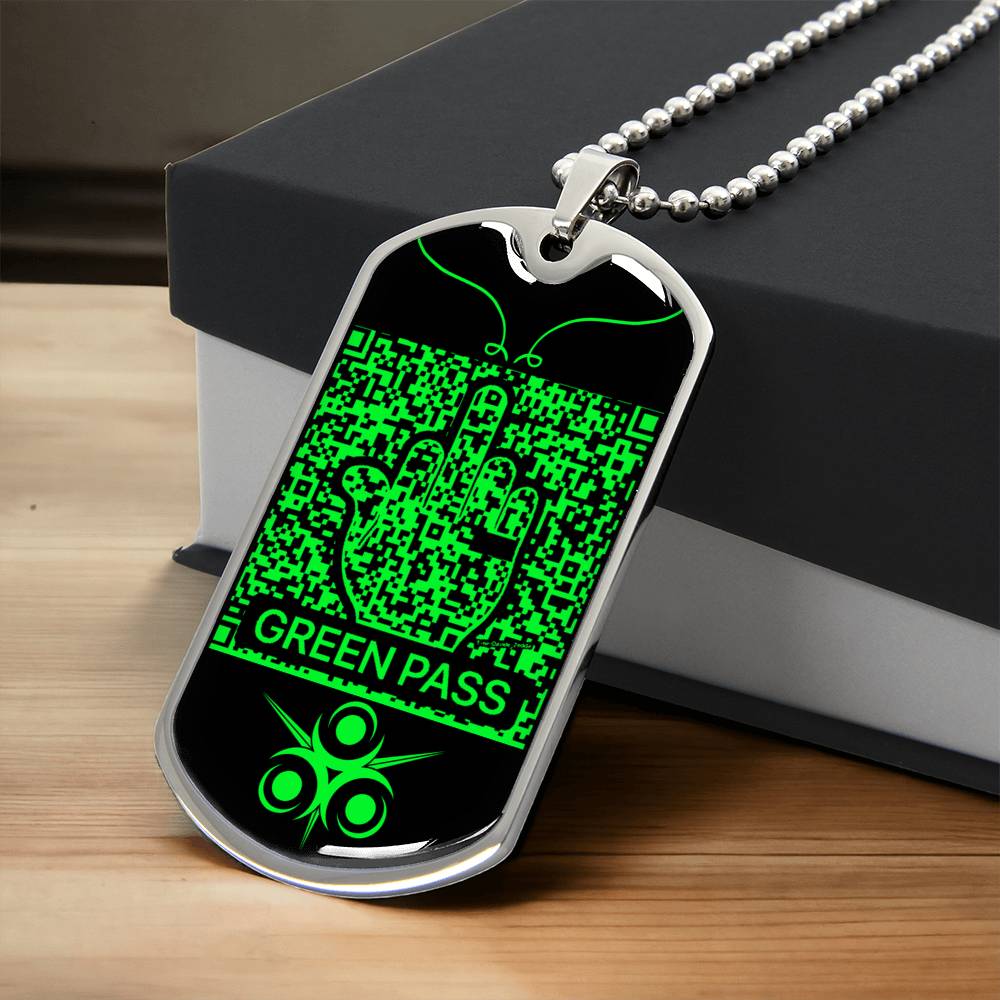 Funny Green Pass Dog-Tag Necklace - Army Tag Necklace, Dog Tag
